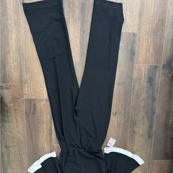 Boston Proper Black and White Jumpsuit with Flared Legs - Picture 2 of 2